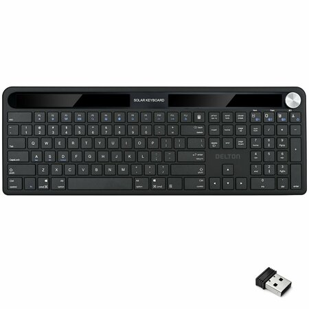 DELTON KB90 Solar Keyboard for PC Laptop Travel Home Office Remote Work Anywhere DKBSLR90